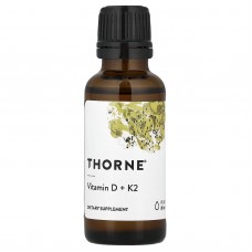 Thorne Research, витамины D и K2, 25 мкг (1000 МЕ), 30 мл